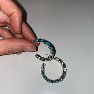 Turquoise hoop earrings